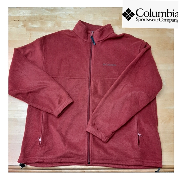 Columbia Other - Men's XXL - Burgundy Columbia Full Zip Fleece Jacket with 2 front zip pockets